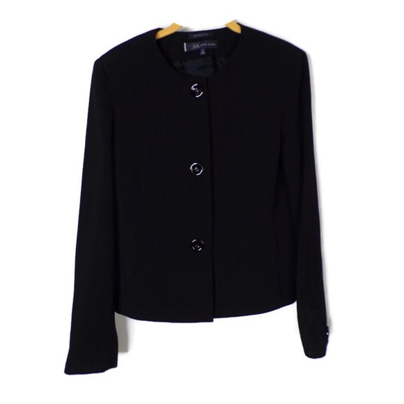 Anne Klein Crew Neck Black Jacket Stretch Size Ten 2624 - Picture 1 of 6